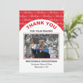 Stijlrode Afstuderen foto Hartelijk dank Bedankkaart (Staand voorkant)