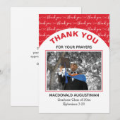 Stijlrode Afstuderen foto Hartelijk dank Bedankkaart (Voorkant / Achterkant)