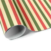 Stijlrode en groene strepen Cadeaupapier (Rol Hoek)