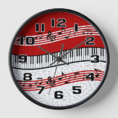 Stijlrode zwarte witte pianoletjes en notities vie (Voorkant)