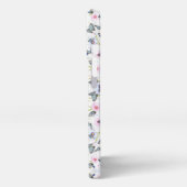 Stijlroze bloem Blauwe vlinder Elegant patroon iPhone Hoesje (Linkerkant)