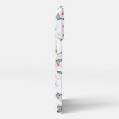 Stijlroze bloem Blauwe vlinder Elegant patroon iPhone Hoesje (Rechterkant)