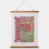  Stijlroze Bloem Magisch Hangend Wandkleed (Voorkant)