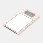 Stijlroze Chevron Gray Naam Post-it® Notes (Schuin)