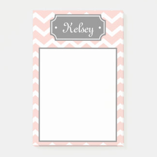 Stijlroze Chevron Gray Naam Post-it® Notes