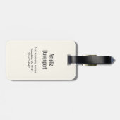 Stijlroze en blauwe ventilator Bouquet Bagagelabel (Achterkant horizontaal)