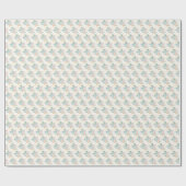 Stijlroze en blauwe ventilator Bouquet Cadeaupapier (Vlak)