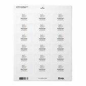 Stijlroze en blauwe ventilator Bouquet Etiket (Full Sheet)
