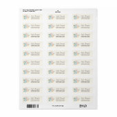Stijlroze en blauwe ventilator Bouquet Etiket (Full Sheet)