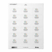 Stijlroze en blauwe ventilator Bouquet Etiket (Full Sheet)
