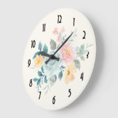 Stijlroze en blauwe ventilator Bouquet Grote Klok (Hoek)