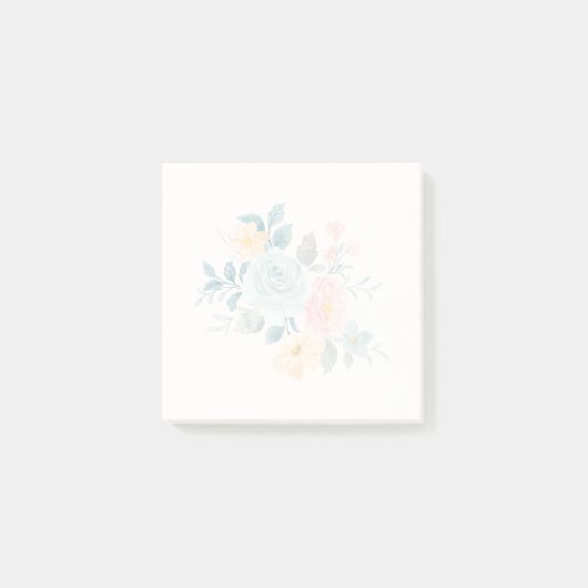 Stijlroze en blauwe ventilator Bouquet Post-it® Notes (Voorkant)