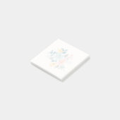 Stijlroze en blauwe ventilator Bouquet Post-it® Notes (Schuin)