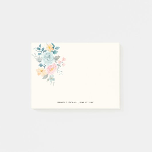 Stijlroze en blauwe ventilator Bouquet Post-it® Notes (Voorkant)