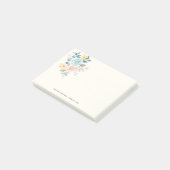 Stijlroze en blauwe ventilator Bouquet Post-it® Notes (Schuin)