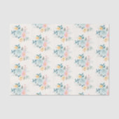 Stijlroze en blauwe ventilator Bouquet Tissuepapier (Voorkant)