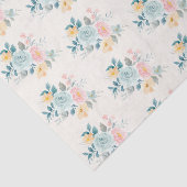 Stijlroze en blauwe ventilator Bouquet Tissuepapier (Detail)