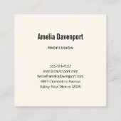 Stijlroze en blauwe ventilator Bouquet Vierkante Visitekaartje (Achterkant)