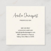 Stijlroze en blauwe ventilator Bouquet Vierkante Visitekaartje (Achterkant)