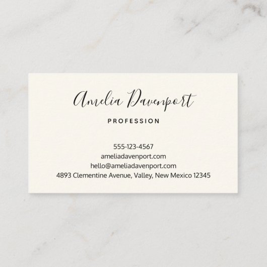 Stijlroze en blauwe ventilator Bouquet Visitekaartje (Achterkant)