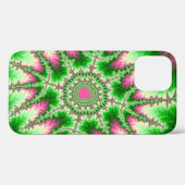 Stijlroze en groene fractaal Case-Mate iPhone case (Achterkant (horizontaal))