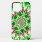 Stijlroze en groene fractaal Case-Mate iPhone case (Achterkant)