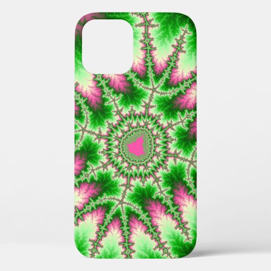 Stijlroze en groene fractaal Case-Mate iPhone case (Achterkant)