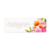 Stijlroze en Oranje Waterverf Etiket (Voorkant)