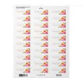 Stijlroze en Oranje Waterverf Etiket (Full Sheet)