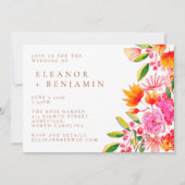 Stijlroze en Oranje Waterverf Kaart (Voorkant)