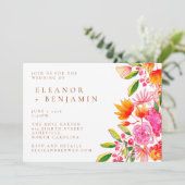 Stijlroze en Oranje Waterverf Kaart (Staand voorkant)