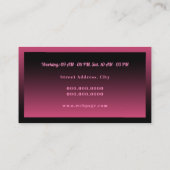 Stijlroze en zwart met elegante gradiënt visitekaartje (Achterkant)