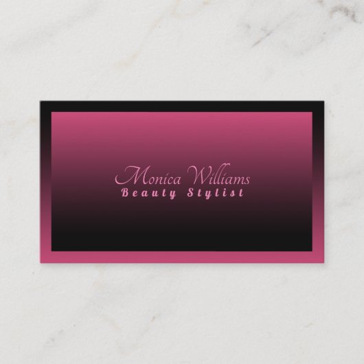 Stijlroze en zwart met elegante gradiënt visitekaartje (Voorkant)