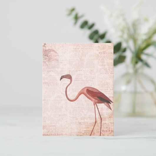  Stijlroze flamingo Briefkaart (Staand voorkant)