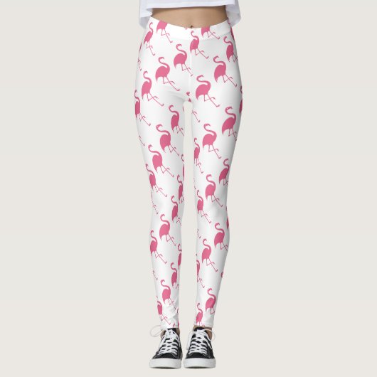Stijlroze flamingos leggings (Voorkant)