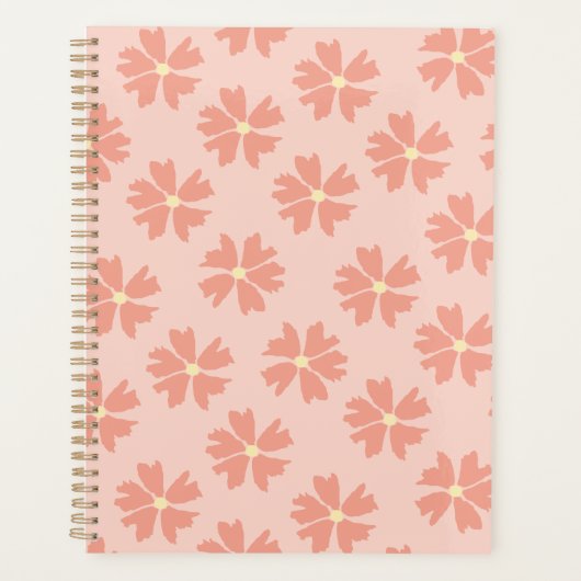 Stijlroze Floral Pattern Pastel Roze Planner (Voorkant)