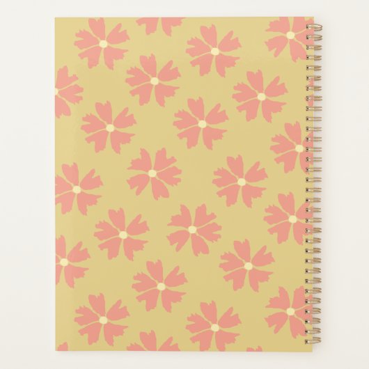 Stijlroze Floral Pattern Yellow Planner (Achterkant)