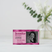 Stijlroze foto-Visitekaartje met QR-code Visitekaartje (Staand voorkant)