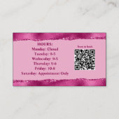 Stijlroze foto-Visitekaartje met QR-code Visitekaartje (Achterkant)