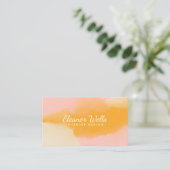 Stijlroze gele Abstracte Waterverf Aangepast Visitekaartje (Staand voorkant)