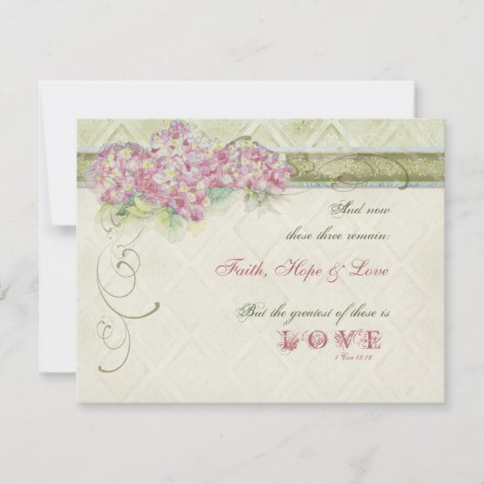 Stijlroze hydrangea - RSVP-reactiekaart RSVP Kaartje (Voorkant)
