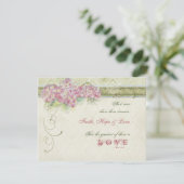 Stijlroze hydrangea - RSVP-reactiekaart RSVP Kaartje (Staand voorkant)
