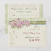 Stijlroze hydrangea - RSVP-reactiekaart RSVP Kaartje (Voorkant / Achterkant)