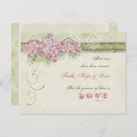 Stijlroze hydrangea - sparen de Kaart van de Datu (Voorkant / Achterkant)