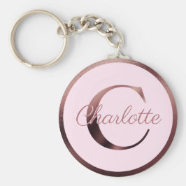 Stijlroze letter C Roos Gold Metallic monogram Sleutelhanger