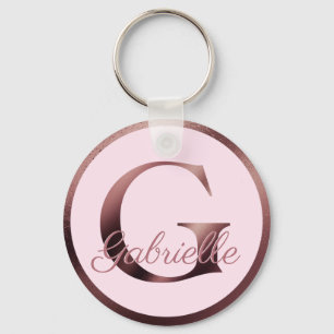 Stijlroze letter G Roos Gold Metallic monogram Sleutelhanger