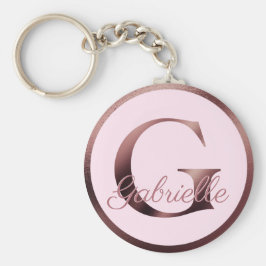 Stijlroze letter G Roos Gold Metallic monogram Sleutelhanger