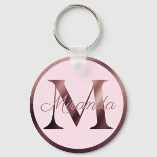 Stijlroze letter M Roos Gold Metallic monogram Sleutelhanger