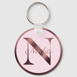 Stijlroze letter N Roos Gold Metallic monogram Sleutelhanger