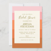 Stijlroze Oranje Abstract Stripes Vrijgezellenfees Kaart (Voorkant)